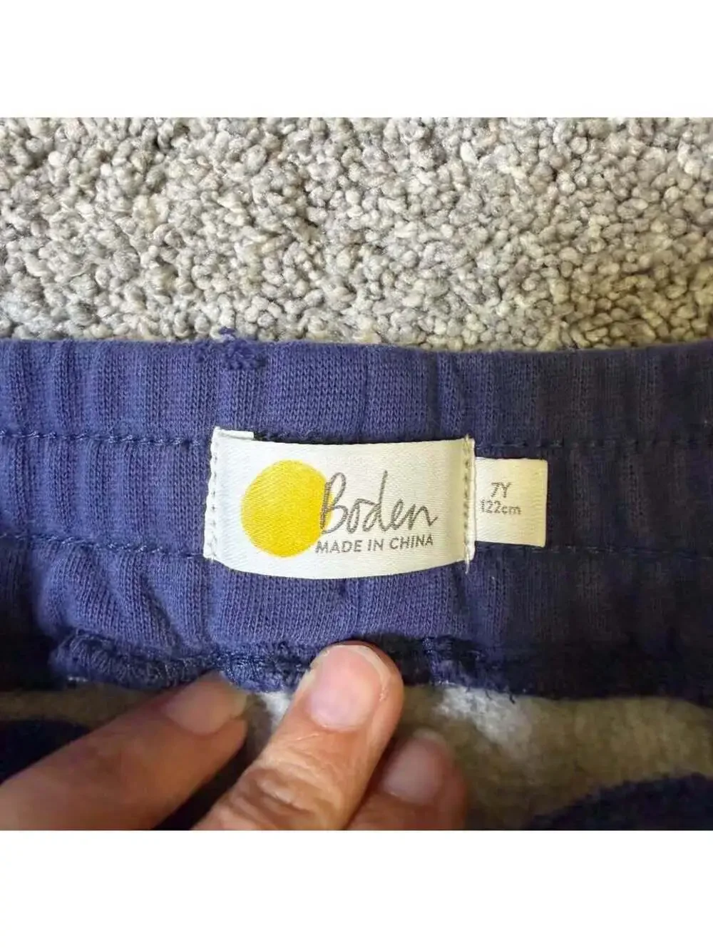 Boden Boy’s Gray Striped Joggers size 7
